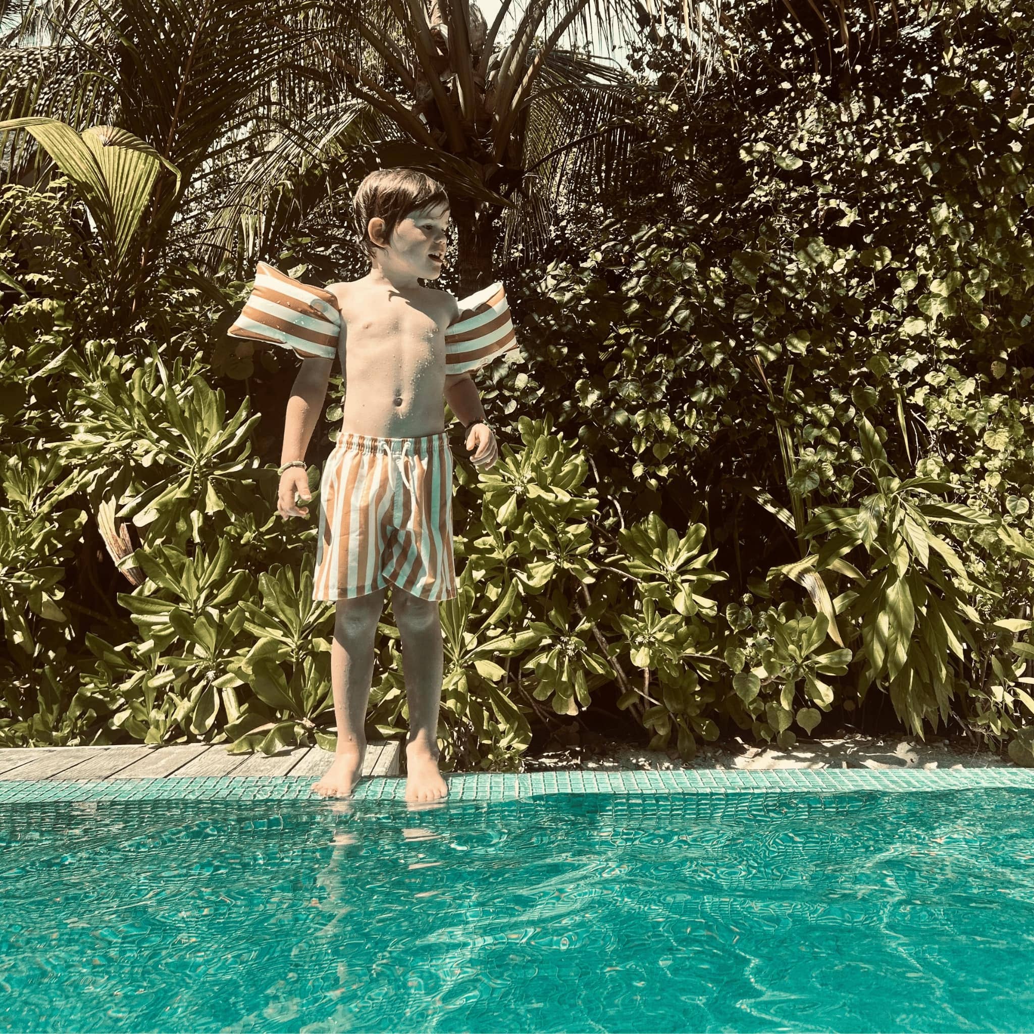Swim Essentials Fasce da braccio - Marrone/Bianco - Flusso