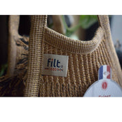 Filt1860 Manici piccoli in rete glitterata beige oro standard