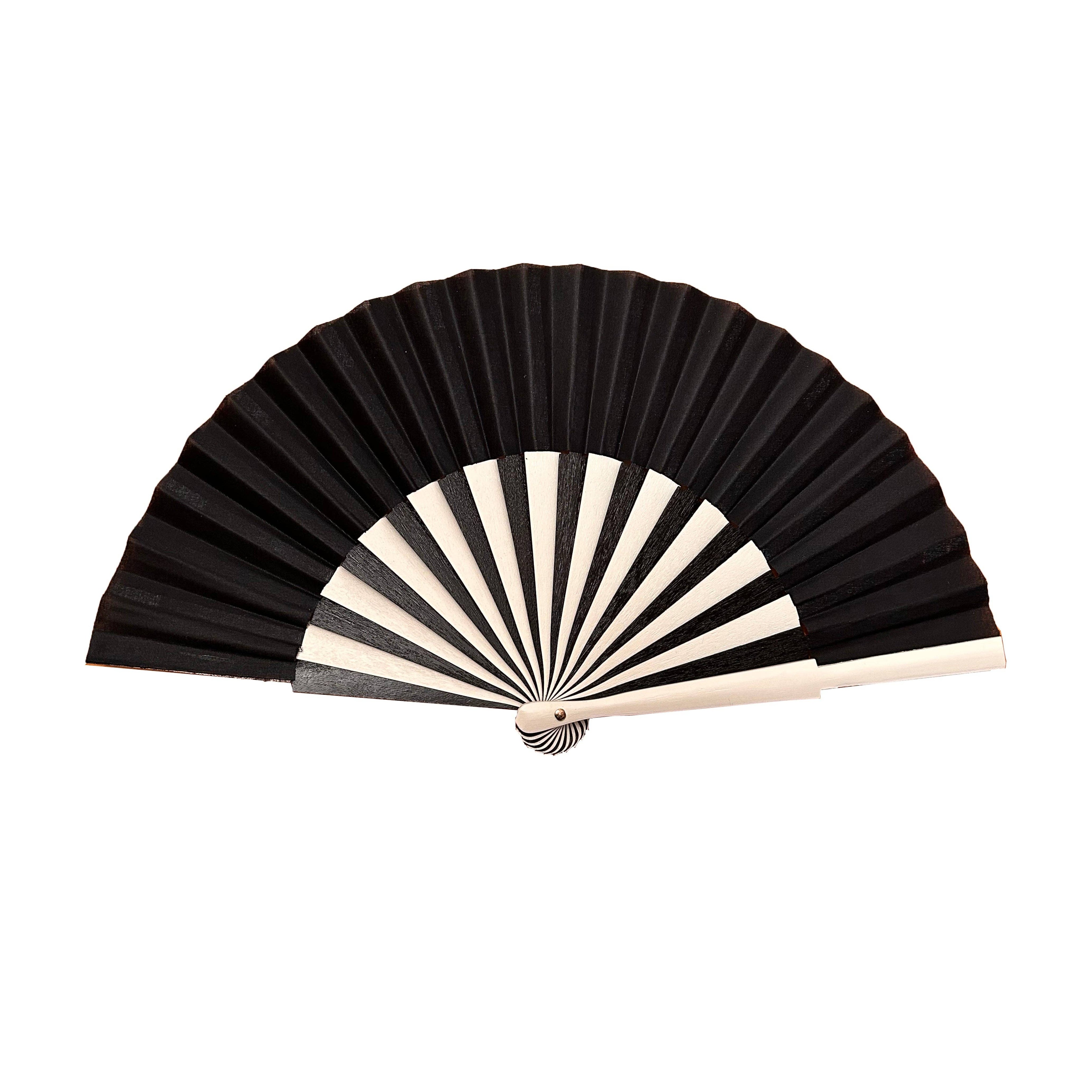 Tusitala Barcelona Ventaglio Bitono n.1 - 19 cm - in Legno e Cotone - Originale e Artigianale