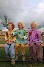 ToutVintage Giacca ricamata in cotone con limoni BAMBINI