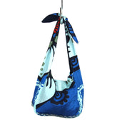 Les Belles Vagabondes Borsa Bobby in seta blu Mogador