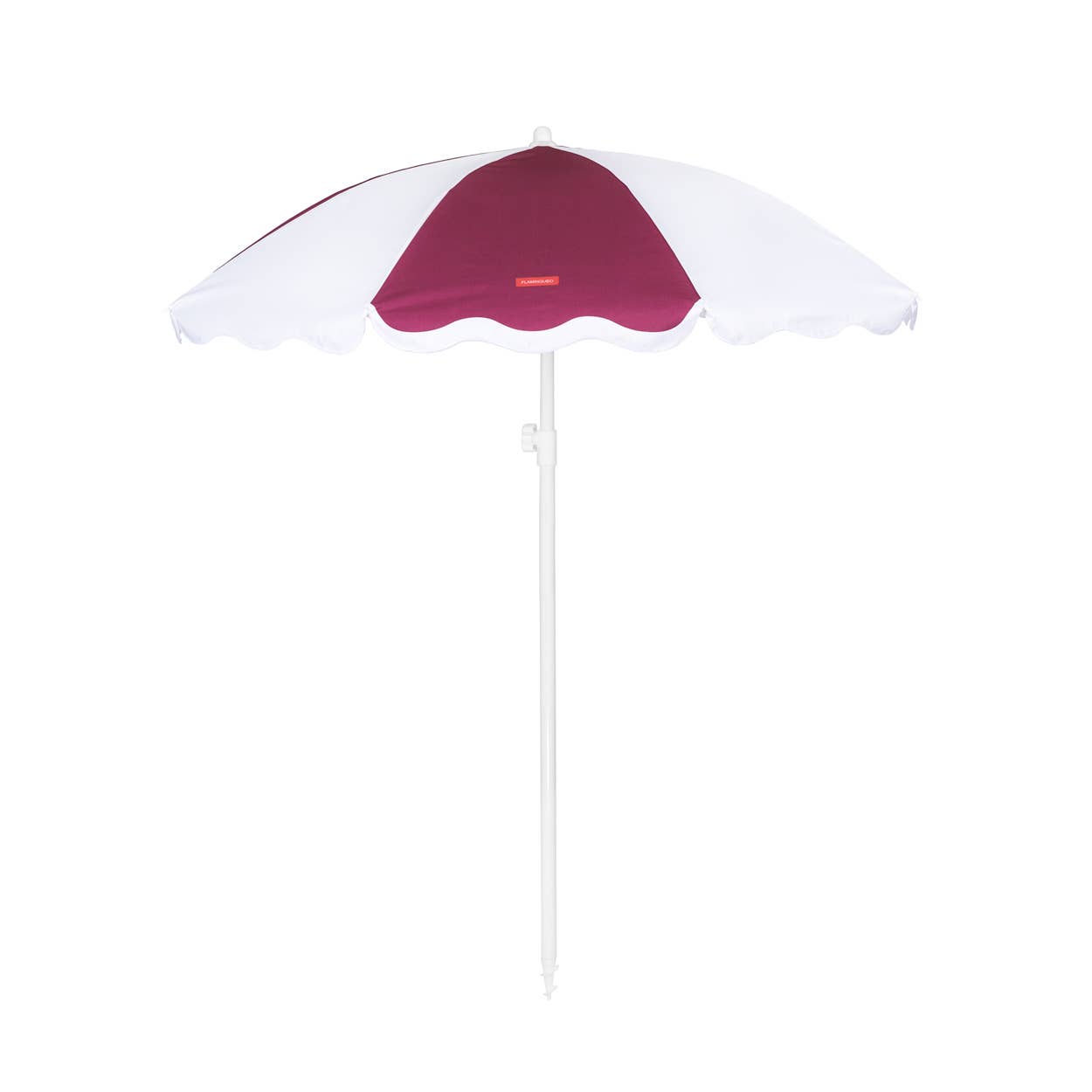 Flamingueo Ombrellone granata con strisce spesse e design ondulato
