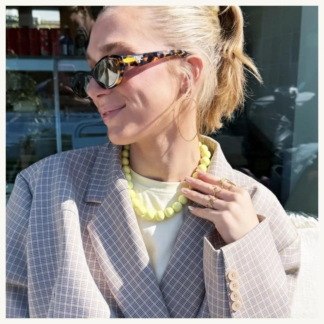 Bazou Collana di perline XXL - lime