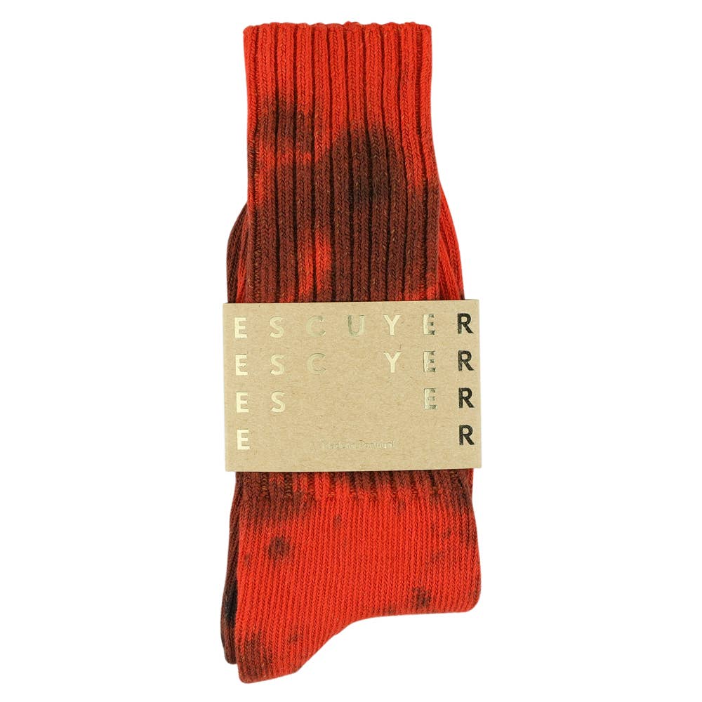 ESCUYER Calzini Tie Dye - Arancio/Nero: EU 39/45 UK 6/10.5 US 6.5/11