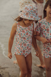 GRECH & CO Costume intero vintage per ragazze | UPF + riciclato - In Fiore
