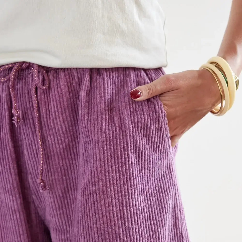Bonheur du Jour Pantaloni da donna in velluto - Viola