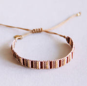 Bazou Bracciale intrecciato 'stripes' - tonalità nude