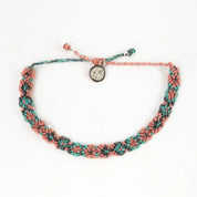 Pineapple Island Braccialetto Intrecciato Leme Surf: Rosa & Marrone