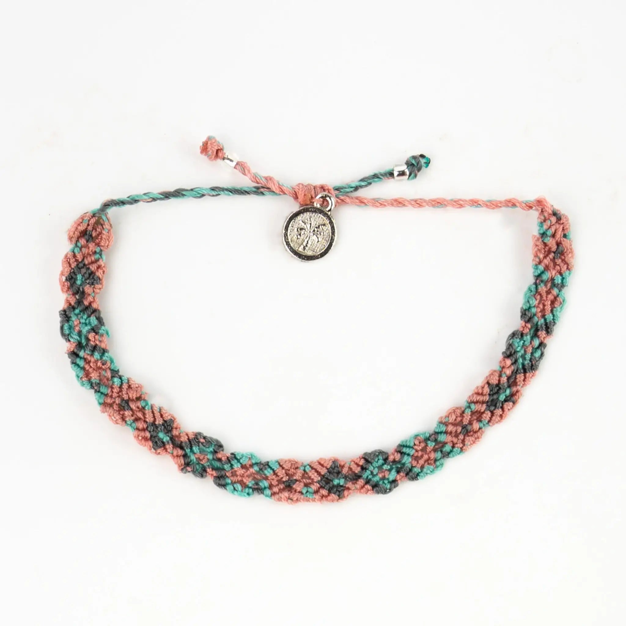 Pineapple Island Braccialetto Intrecciato Leme Surf: Rosa & Marrone
