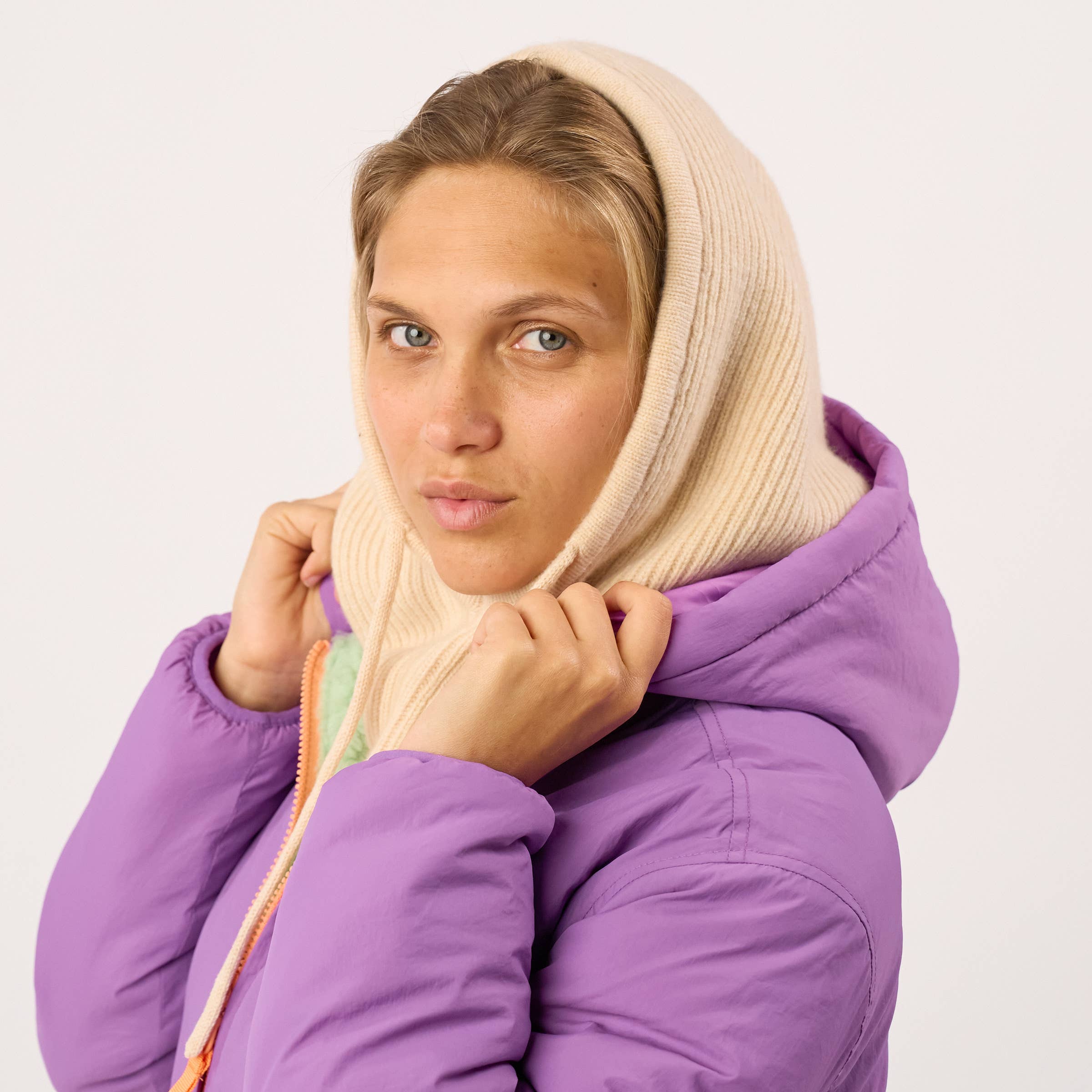 BILLYBELT Passamontagna in 100% lana - Beige: Taille unique