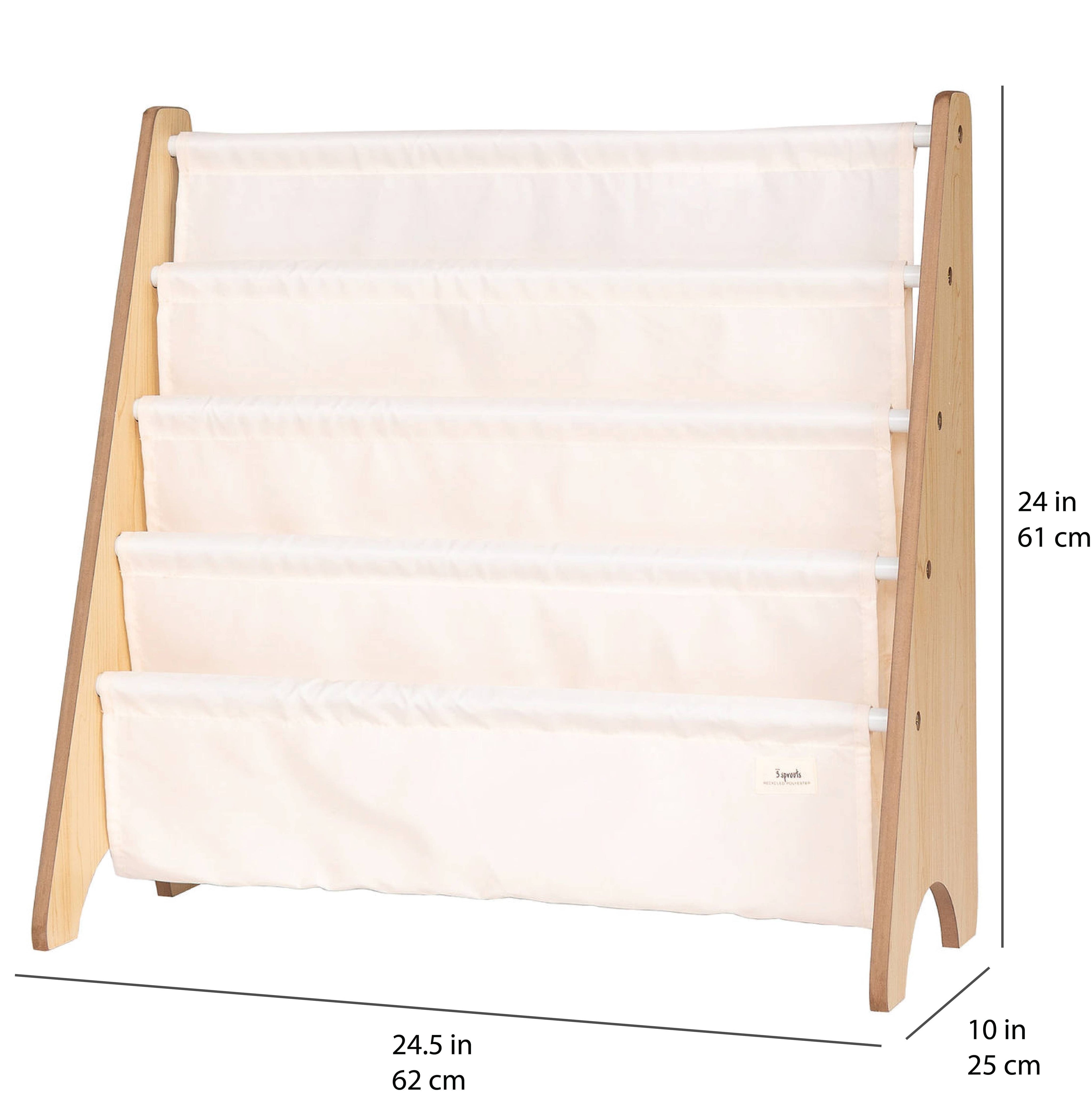 3 Sprouts Libreria per bambini con tessuto riciclato - colori uniformi: Argilla