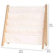 3 Sprouts Libreria per bambini con tessuto riciclato - colori uniformi: Crema