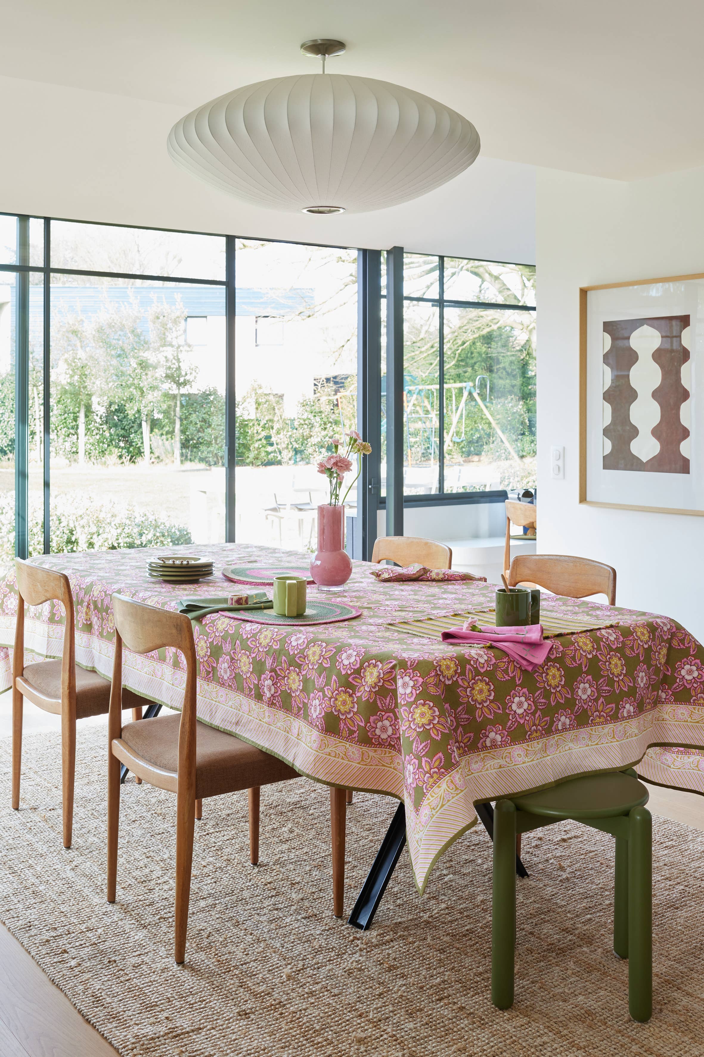 Bonheur du Jour Tovaglia - Jakarta Olive: 170X 250 CM
