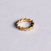 Bazou Anello in acciaio con stampa fantasia - oro