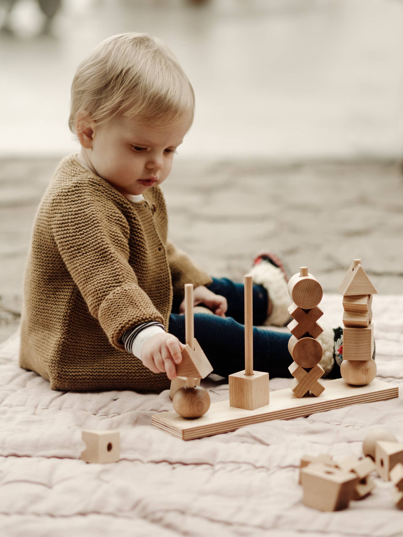 Wooden Story Sp. z o.o. Giocattolo impilabile naturale XL - montessori