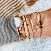 Bazou Bracciale elastico con cuore aperto - taupe/oro