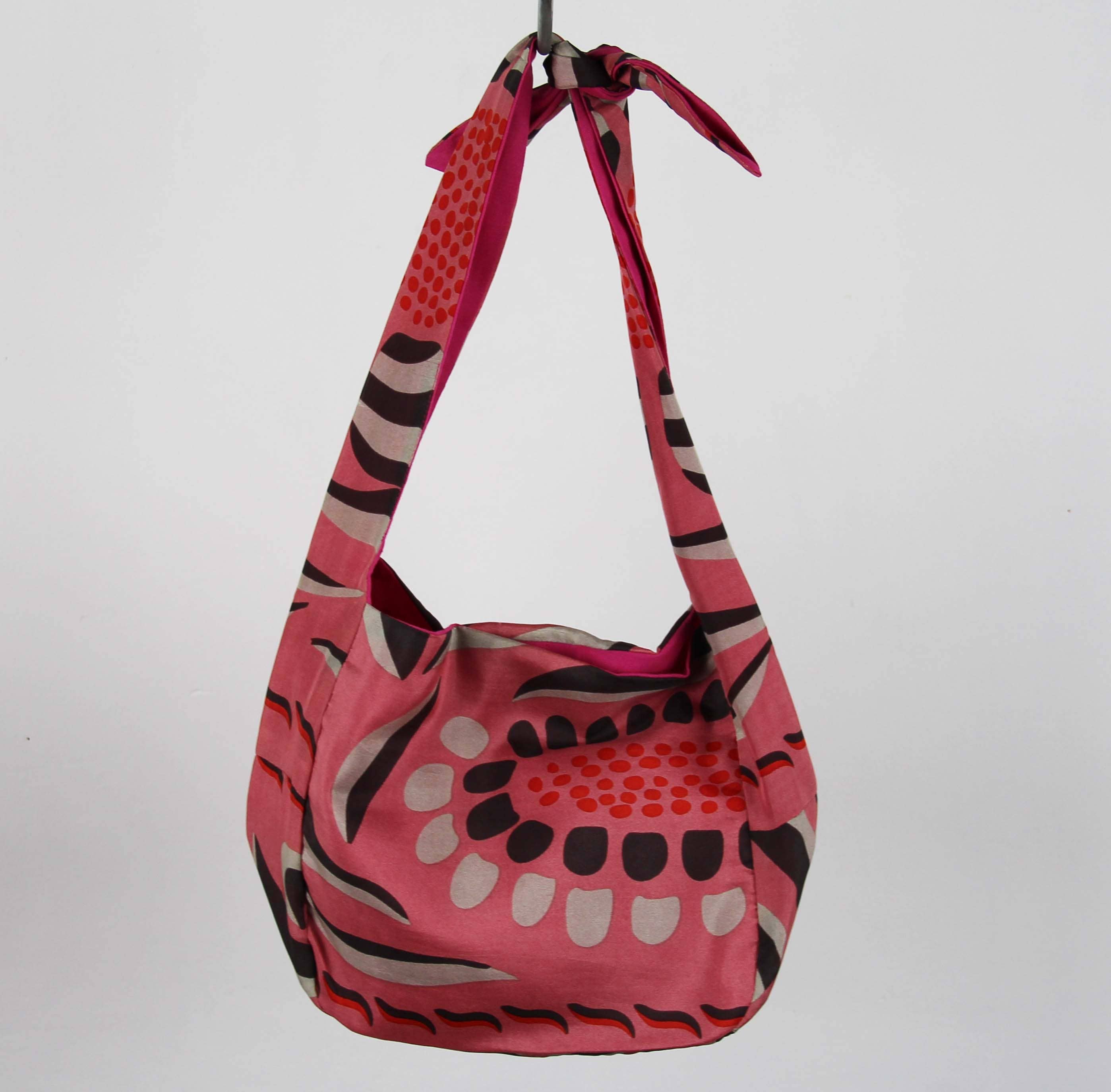 Les Belles Vagabondes Borsa Bobby in seta Non ti scordar di me Rosa