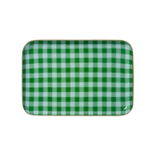 Bonheur du Jour Vassoio Bohème Chic con Fiori in Metallo Smaltato Vichy Verde