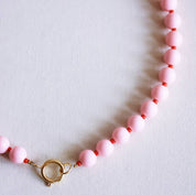 Bazou Collana con perline Miyuki - rosa chiaro/rosso