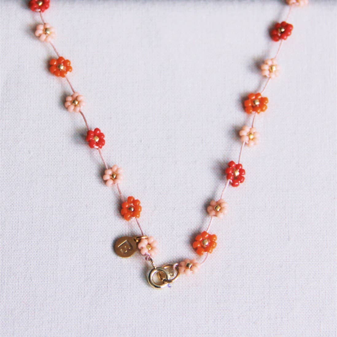 Bazou Collana a forma di margherita — Mix Rosso/Rosa