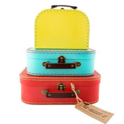 Sass & Belle Europe Valigie retrò Brights - Set di 3