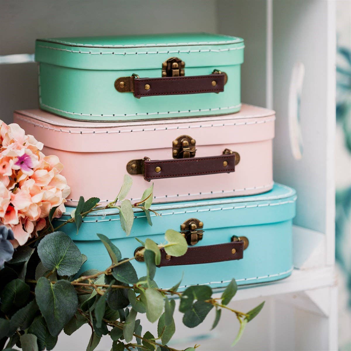 Sass & Belle Europe Valigie retrò pastello - Set di 3