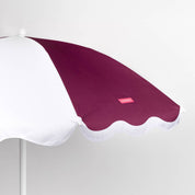 Flamingueo Ombrellone granata con strisce spesse e design ondulato