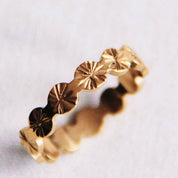 Bazou Anello in acciaio con stampa fantasia - oro