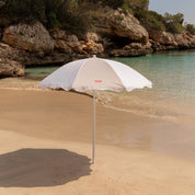 Flamingueo Ombrellone beige con ampie righe e bordo ondulato
