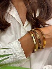 Bracciale sottile laccato in corno di bufalo Milk Chocolate 4mm: C64-M