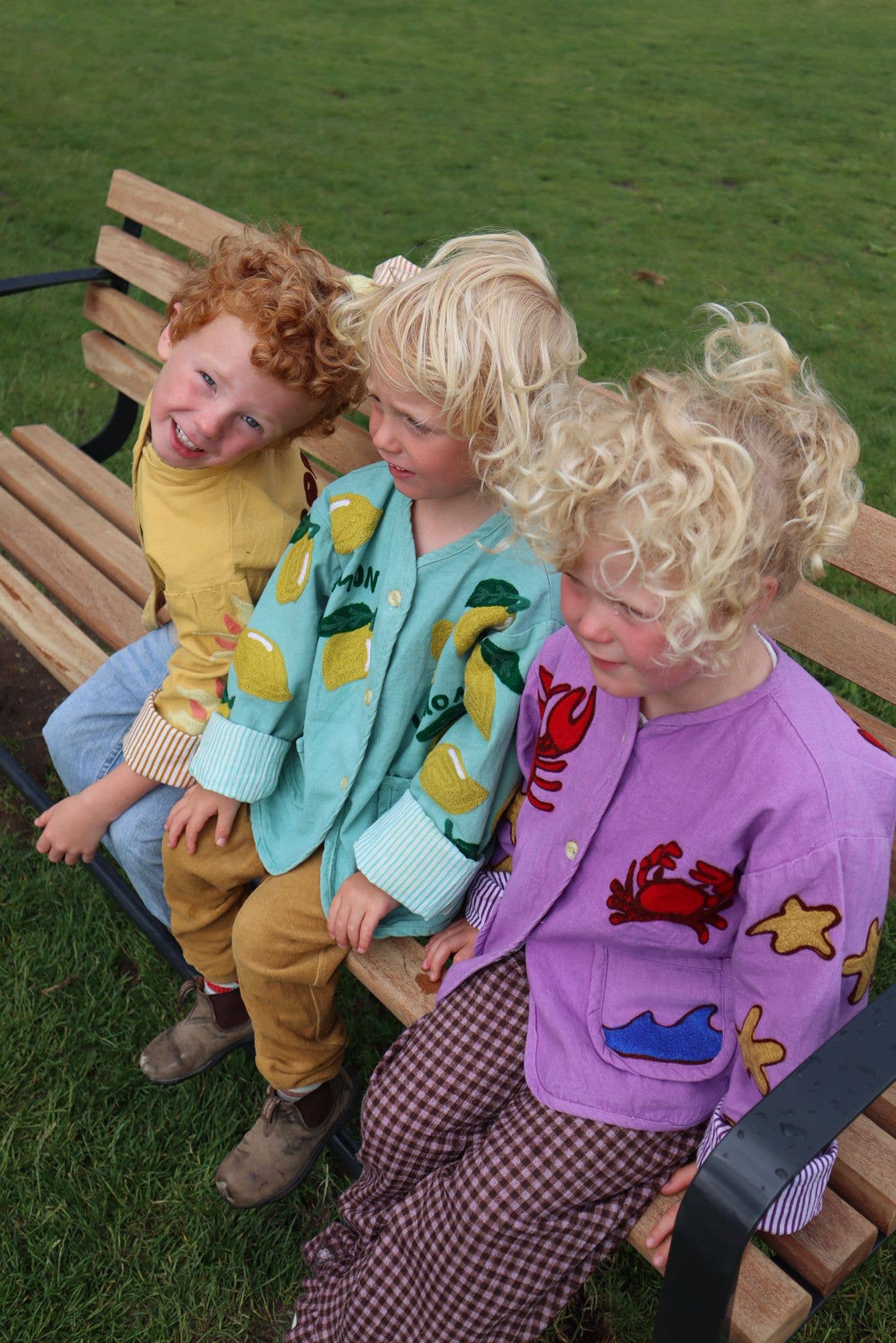 ToutVintage Giacca ricamata in cotone con limoni BAMBINI