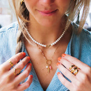 Bazou Collana di perle con mini stelle marine