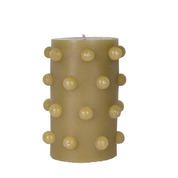 Opjet Paris Candela a colonna con palline kaki D7,5 H15cm