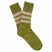 ESCUYER Calzini girocollo a righe da donna - kaki/rosa: EU 36/41 UK 3.5/7 US 6/9.5