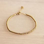 Bazou Bracciale in acciaio con perline «Small» - oro