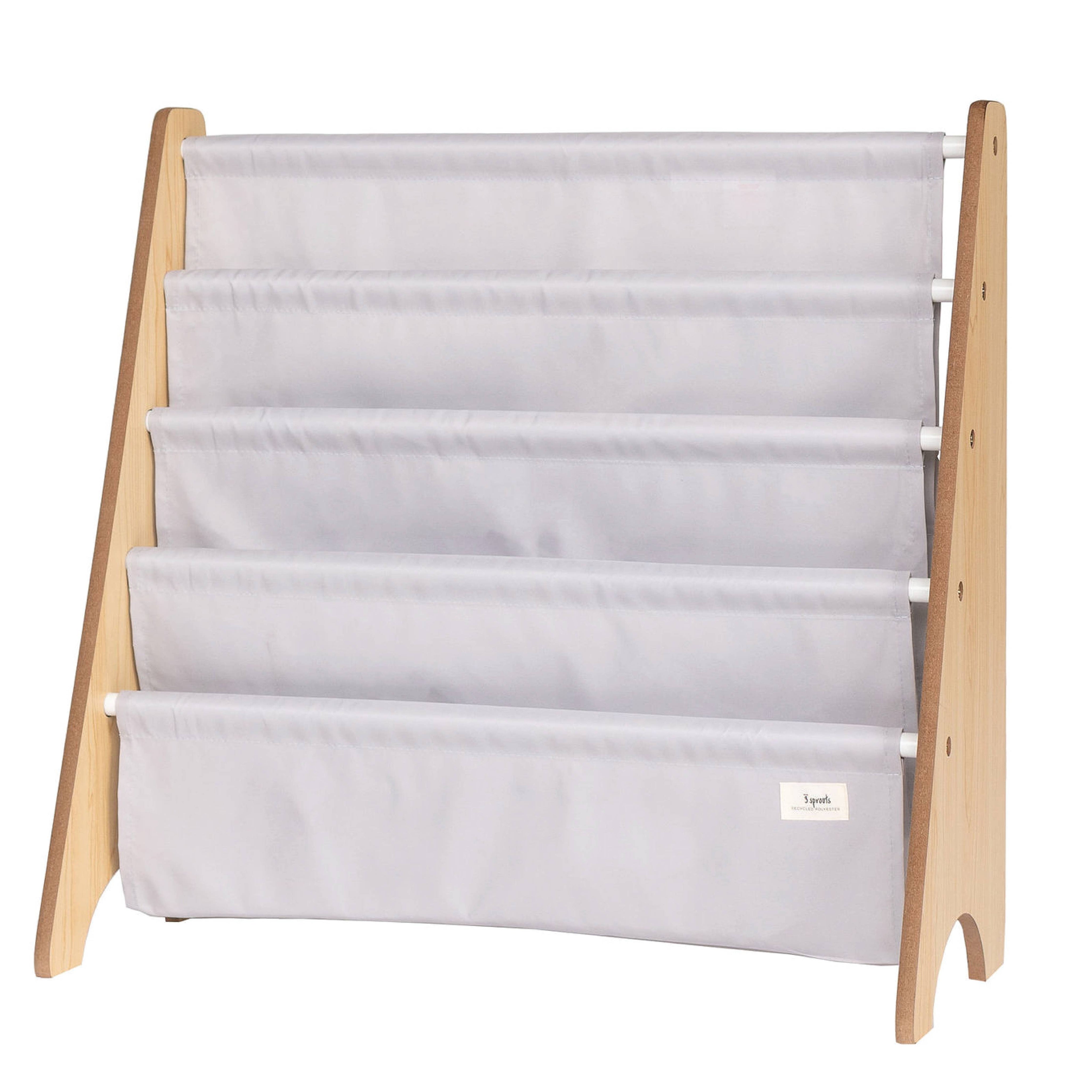 3 Sprouts Libreria per bambini con tessuto riciclato - colori uniformi: Argilla