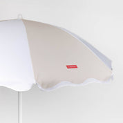 Flamingueo Ombrellone beige con ampie righe e bordo ondulato