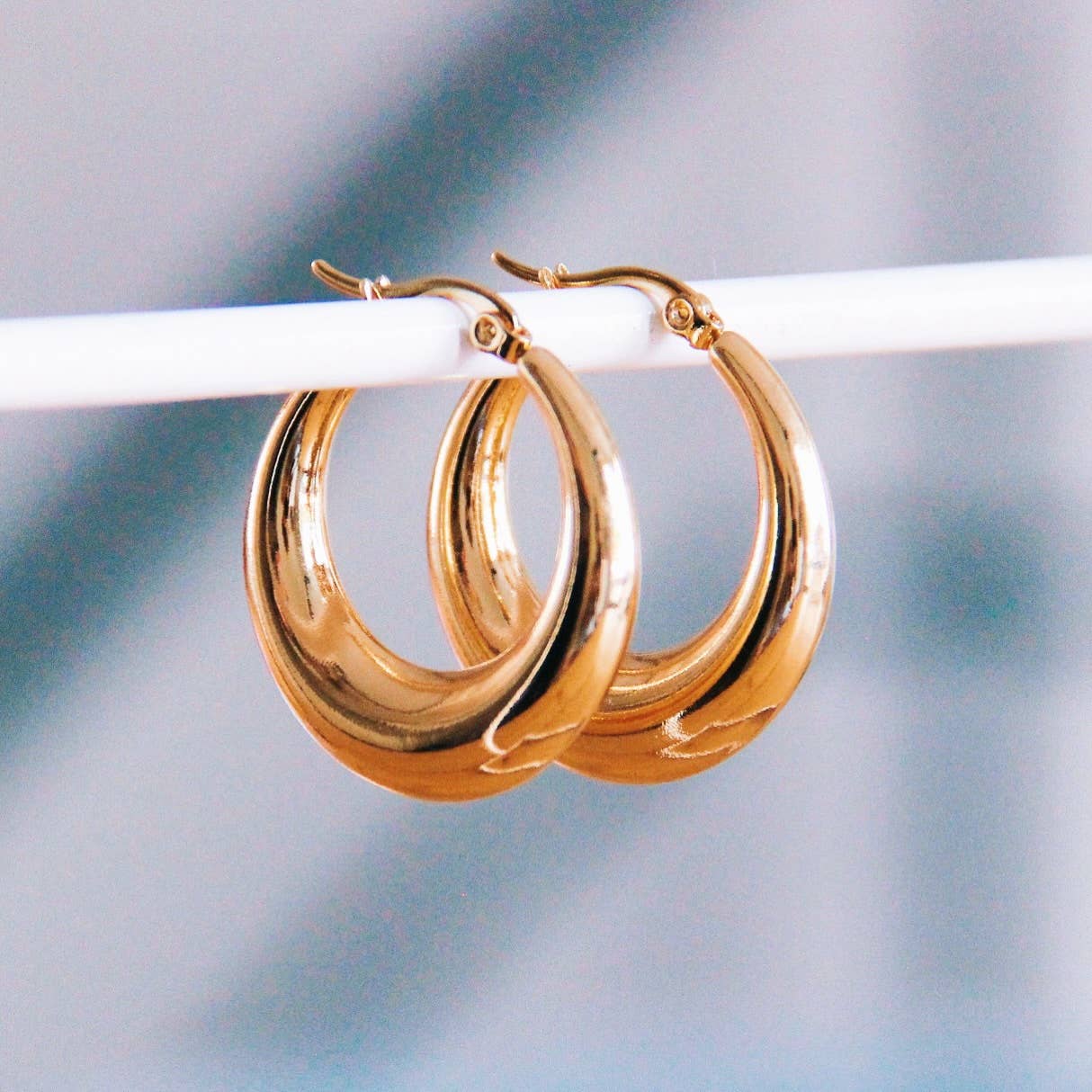 Bazou Creoli in acciaio inossidabile 32 mm «Wide» - Oro
