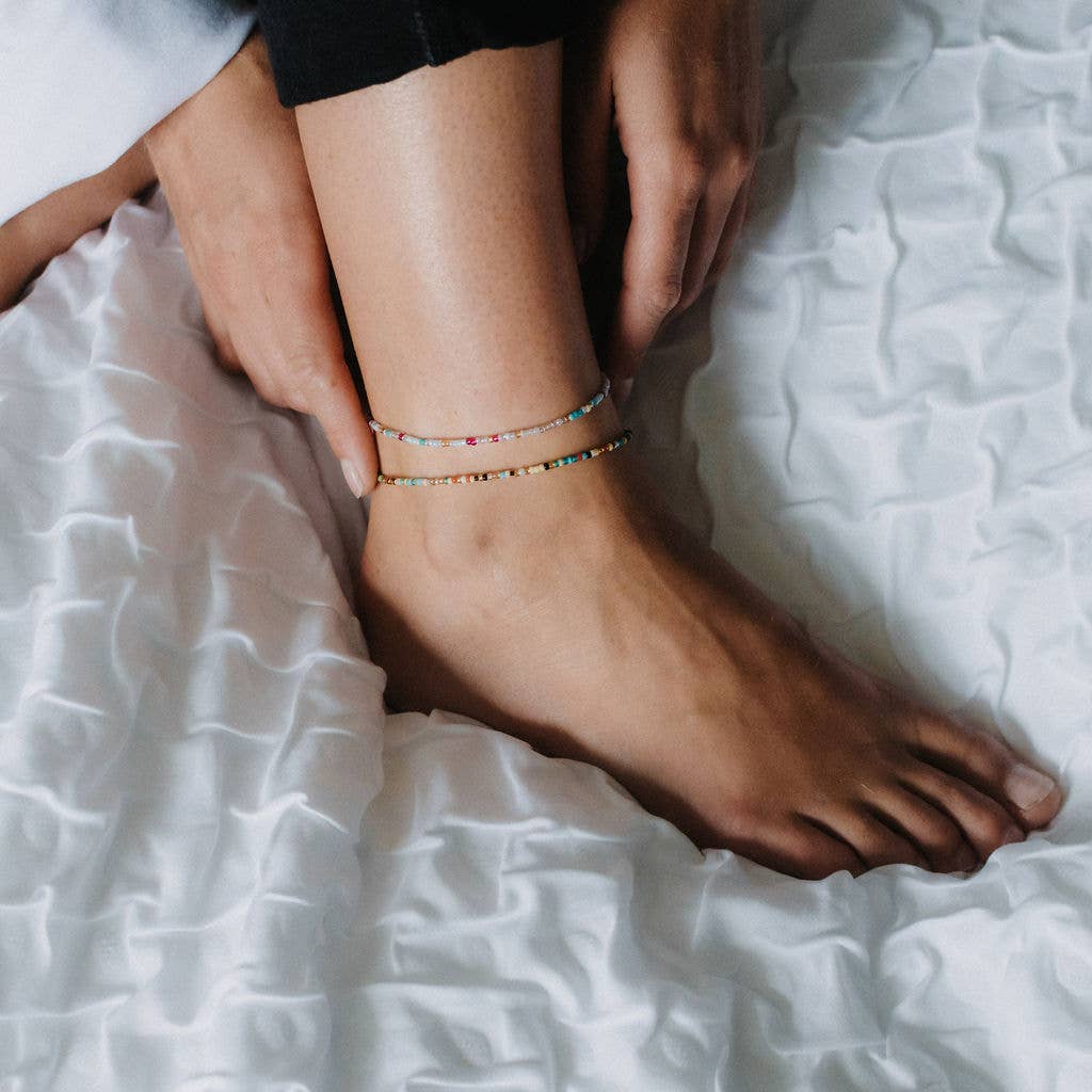 Pineapple Island Cavigliera con perline Alila Dainty: Arancia