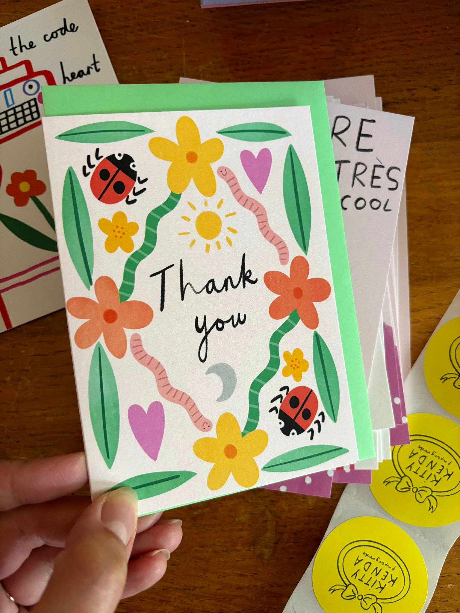Kitty Kenda Papergoods Biglietto di Auguri da Giardino di Ringraziamento per il Confine