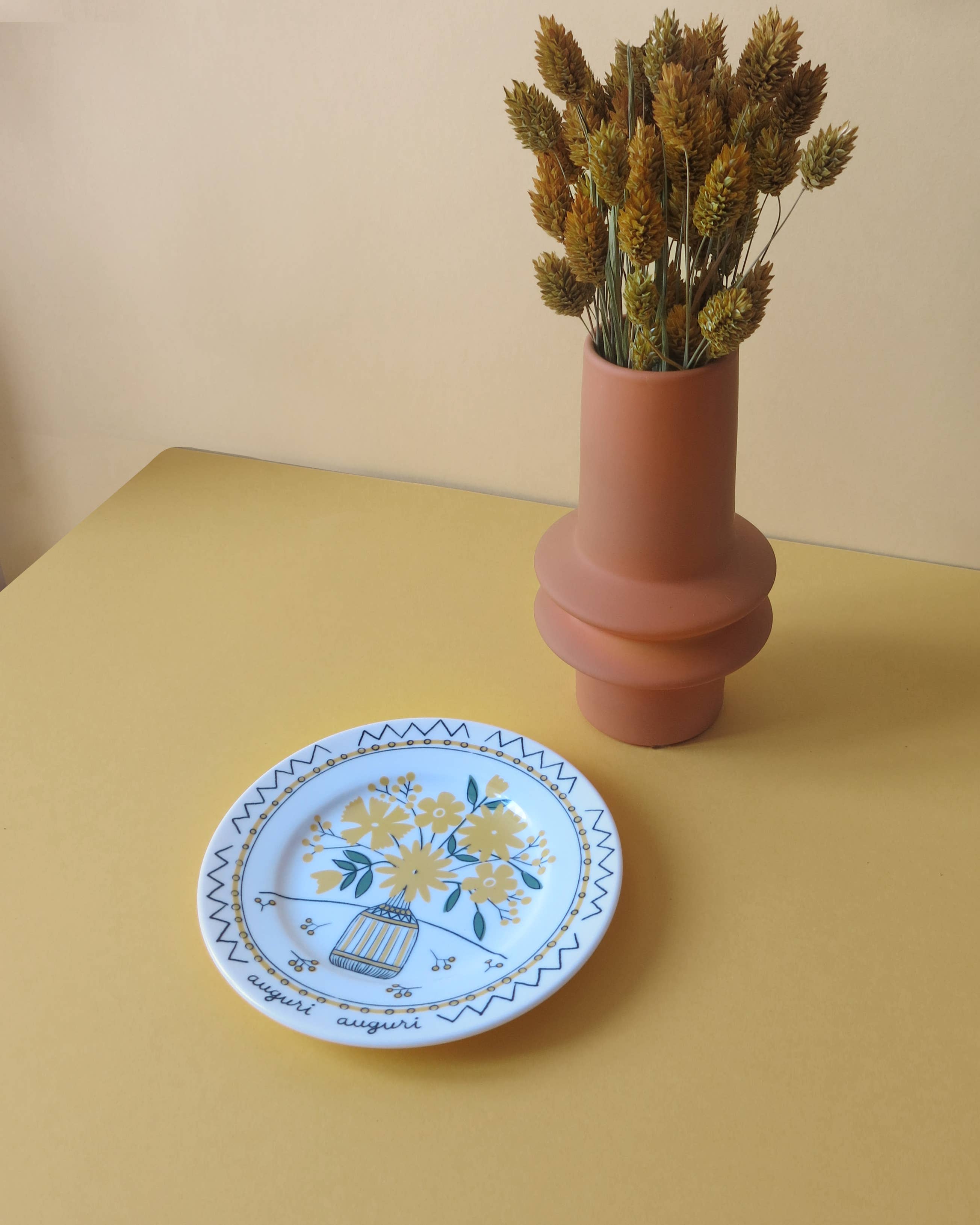 ilaria.i AUGURI AUGURI - Piatto con disegno floreale