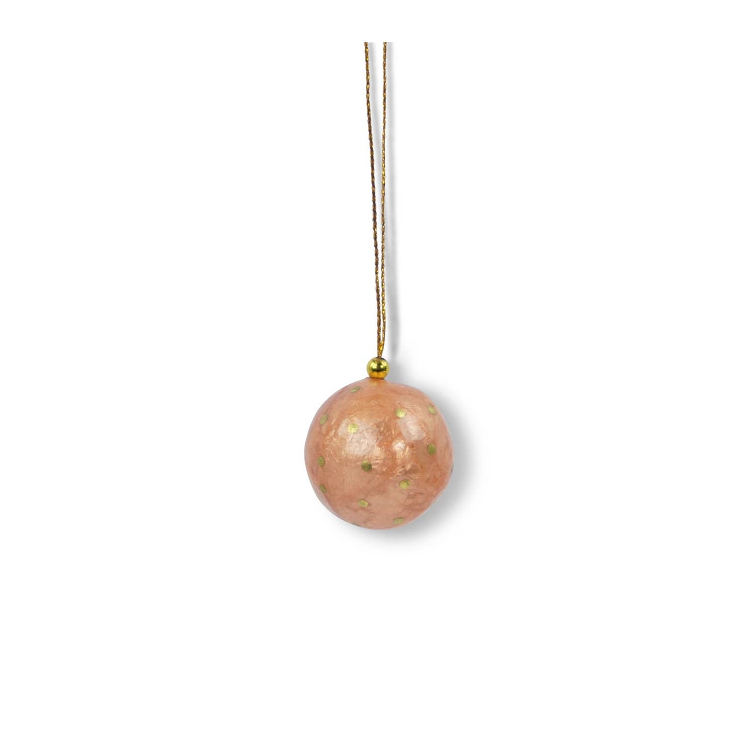 Kinta Pallina di Natale con cappellino a pois, finitura oro, 3 cm: Cognac