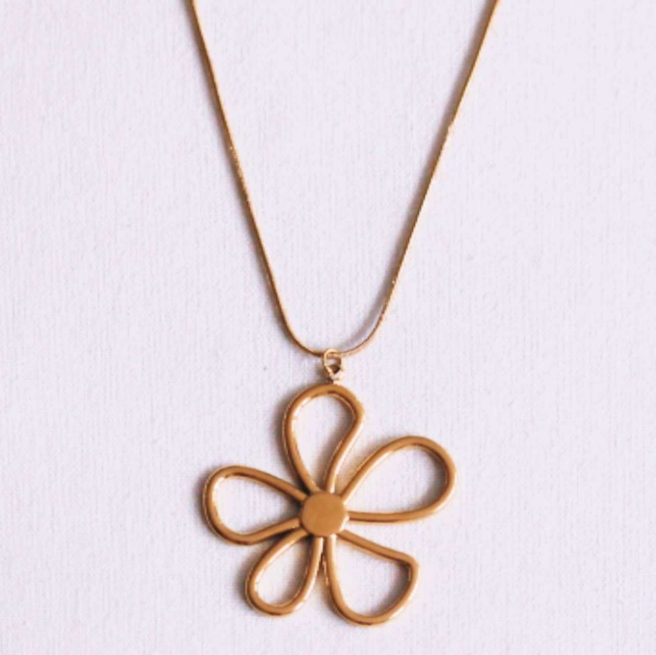 Bazou Lunga e delicata collana a serpente con fiore aperto XL