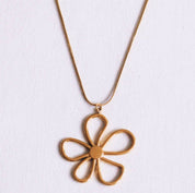 Bazou Lunga e delicata collana a serpente con fiore aperto XL
