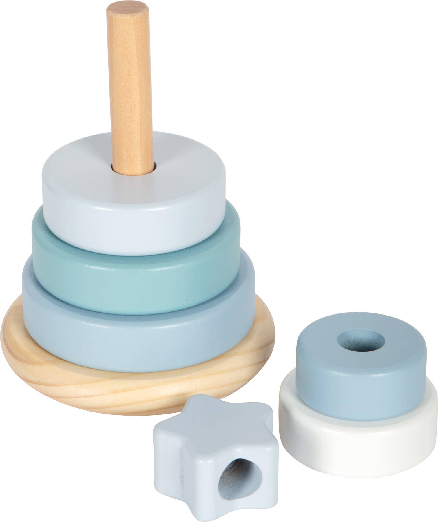 small foot Torre impilabile azzurra in legno | Giochi impilabili | Gioco in legno
