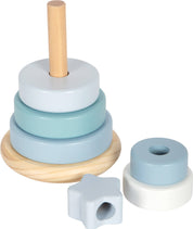 small foot Torre impilabile azzurra in legno | Giochi impilabili | Gioco in legno