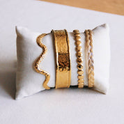 Bazou Bracciale largo ammaccato - oro