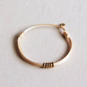 Bazou Bracciale in raso con anelli -color sabbia oro