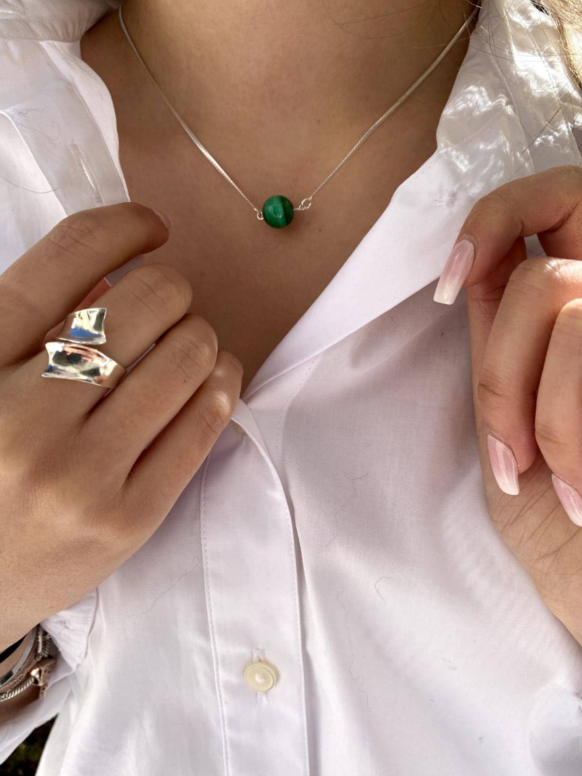 Iroquoise Collana in malachite e argento 925