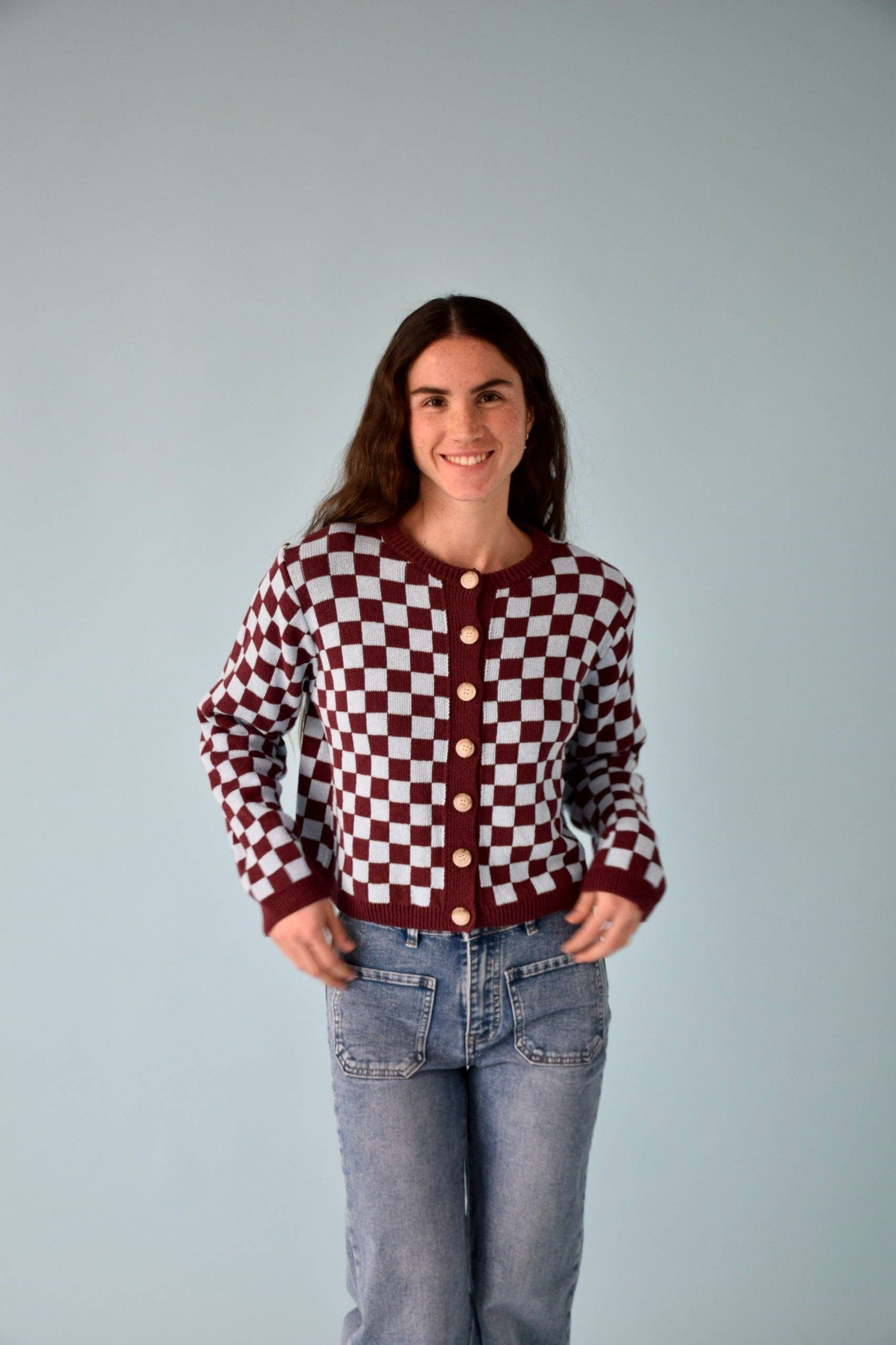 MindTraveler Cardigan Martina Borgogna e Celeste
